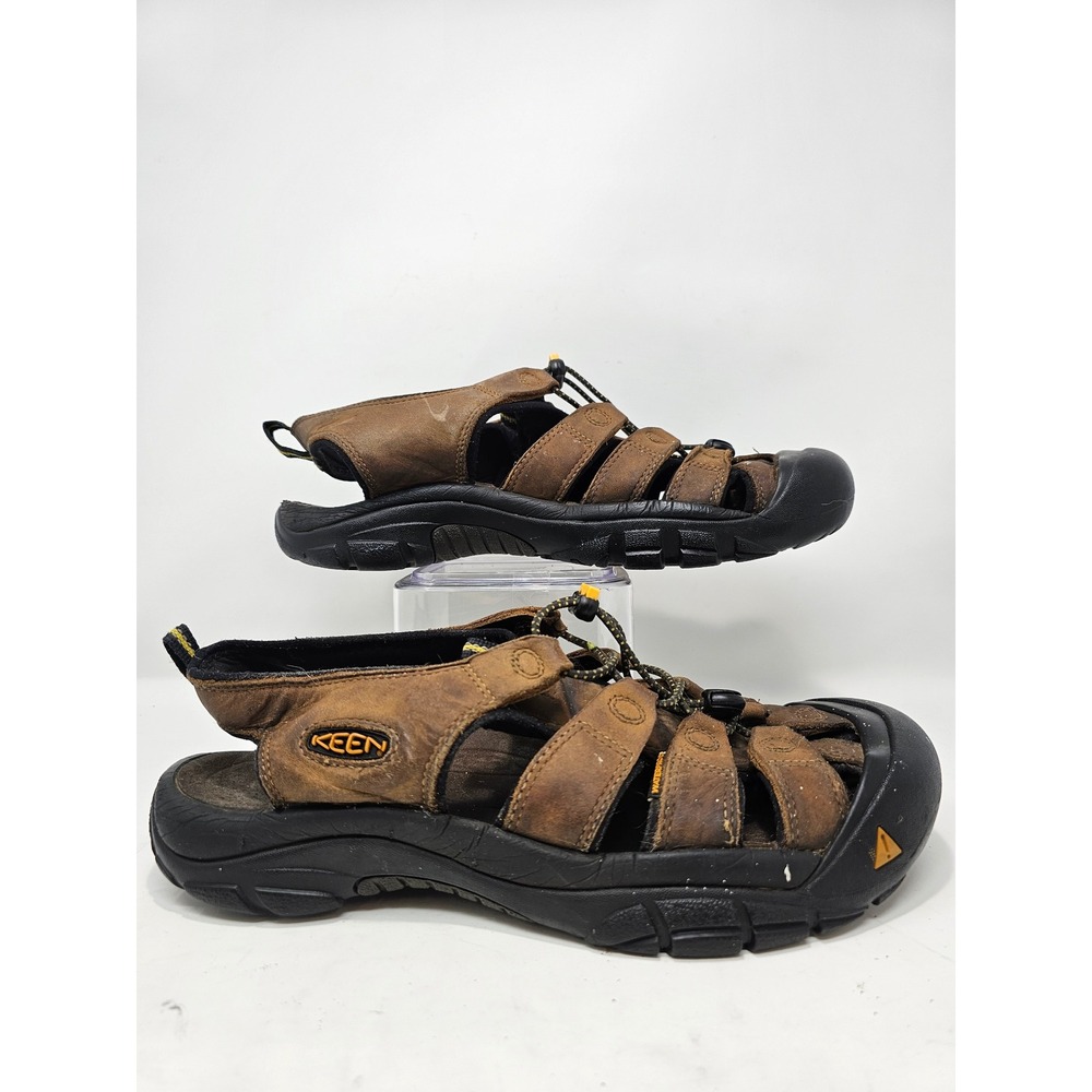 Keen Newport Brown Leather Fisherman Sandals Mens Water Hiking Shoes Toe Guard